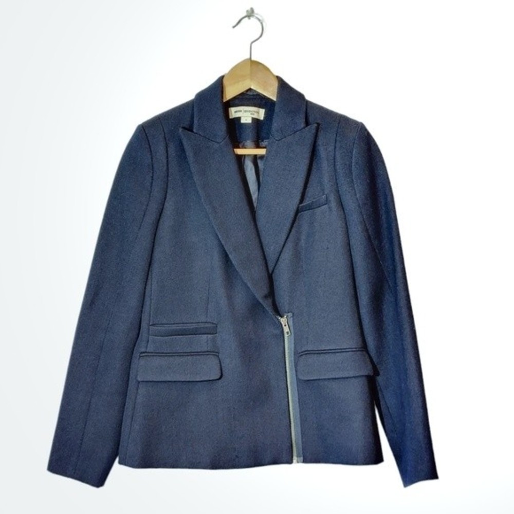 REISS NINETEEN SEVENTY‎ ONE TYLER NAVY BLUE ZIP BLAZER JACKET SIZE SMALL